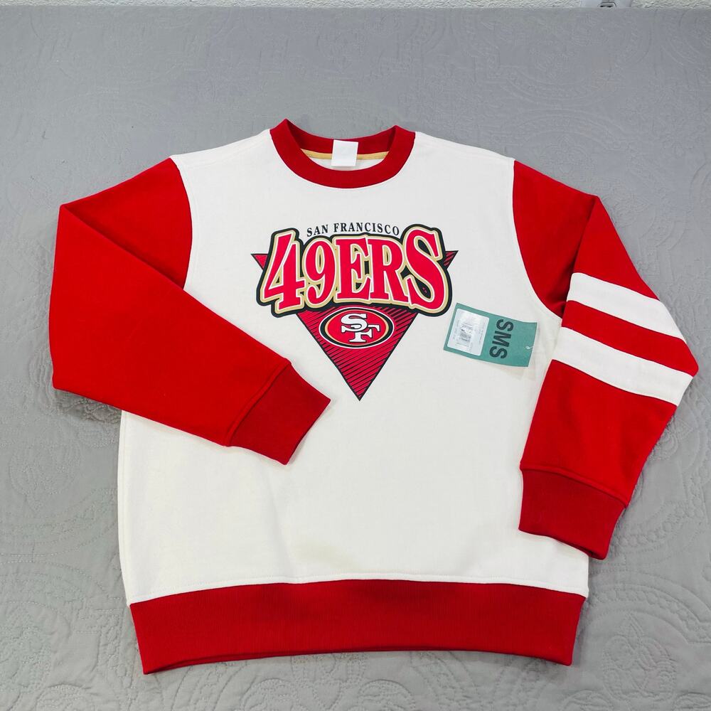 San Francisco 49ers Sweatshirt Vintage Style Retro NWT AOP Boys Youth Medium NFL